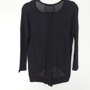 Coin 1804 Top Womens Medium Black Knit Transparent Casual